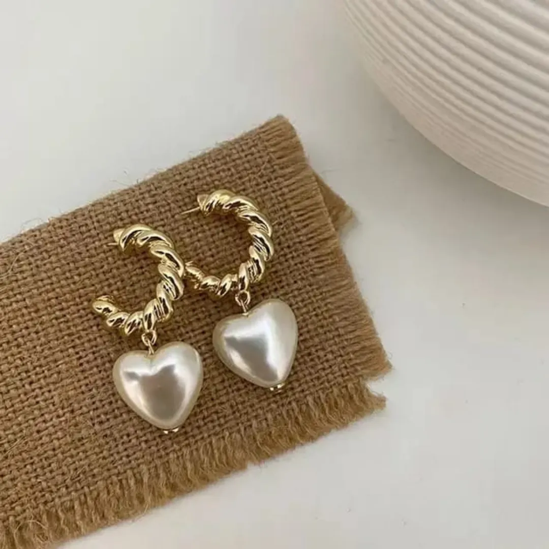 Pearl Drop Hoop Earring